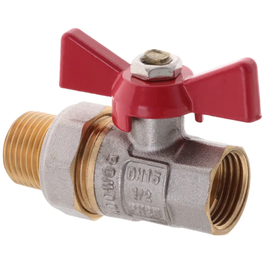 Кран с американкой 1/2" прямой Waterpro красный (WP0151) купить в САНН Одесса, изображение 3
