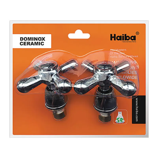 Ручки с кран буксами (пара) Haiba Dominox (керамика) (HB0576) купить в САНН Одесса