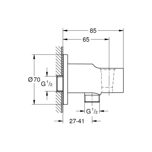 Подключение для душевого шланга Grohe Tempesta (28628001) купить в САНН Одесса, изображение 3