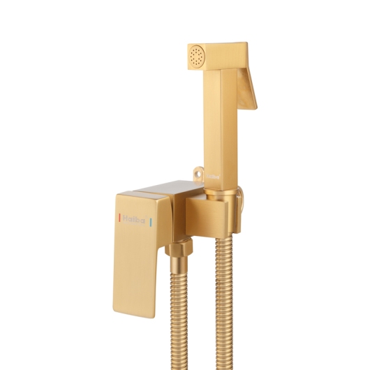Смеситель для гигиенического душа HAIBA KUBUS 002 (INNER) BRUSHED GOLD (Цвет матовое золото) (HB9625) купить в САНН Одесса, изображение 4