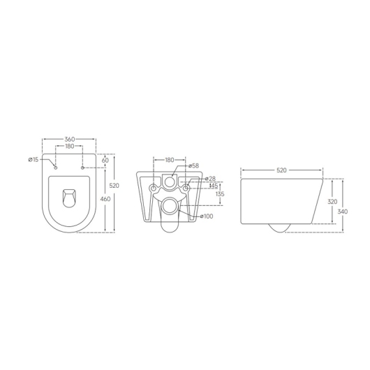 Унитаз подвесной MIXXUS BEVEL-0302-T3 520х360х365mm система смыва TORNADO 3.0 (MI6705) купить в САНН Одесса, изображение 4