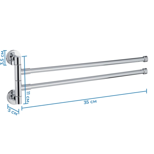 Полотенцедержатель с 2 поворотными планками Zerix LR112 (LL1486) купить в САНН Одесса