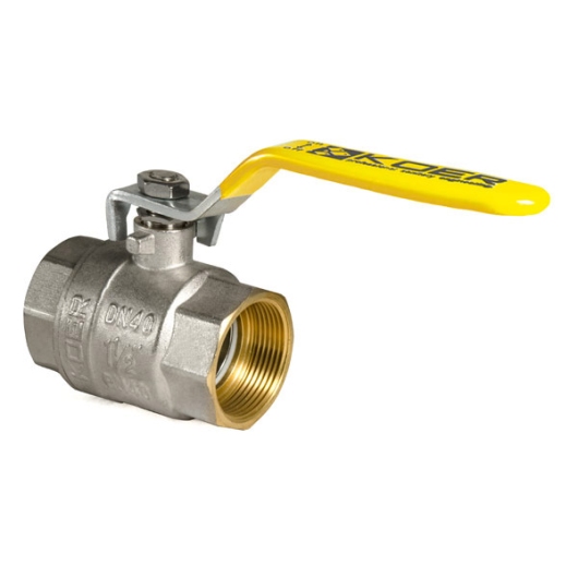 Кран шаровой KOER KR.214.G - 1 1/2" FF ГГВ YELLOW, ручка "рычаг" желтая (KR0136) купить в САНН Одесса, изображение 2