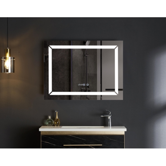 Зеркало MIXXUS LIGHT MR01-80x60 с LED Touch, Anti-fog, димером, рег. яркости, часами (MI5998) купить в САНН Одесса, изображение 3