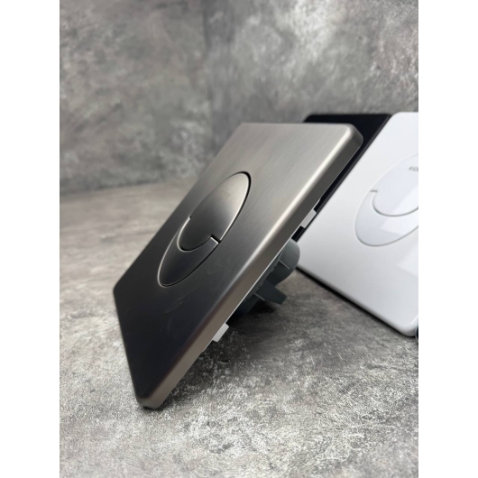 Панель смыва KOER KT-0606-07 157x198x3mm пластиковая, кнопка округленная (цвет графит) (KR5712) купить в САНН Одесса, изображение 2