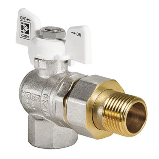 Кран с американкой 3/4" (Koer KR.228.W) угловой белый (KR0100) купить в САНН Одесса, изображение 3