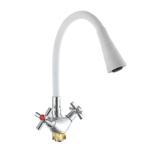 Смеситель для кухни ZERIX TLT 722 REFLECTOR WHITE с силиконовым изливом (цвет излива белый) (ZX5991) купить в САНН Одесса, изображение 2