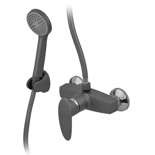 Смеситель для душа PLAMIX CEZAR-003 SET GRAPHITE (со шлангом, лейкой и кронштейном) (Цвет графит) (PM0689) купить в САНН Одесса
