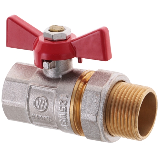 Кран с американкой 3/4" прямой Waterpro красный (WP0152) купить в САНН Одесса, изображение 2