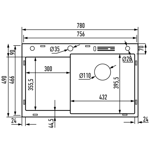 Мойка из нерж. стали MIXXUS MH7849R-HK GRAPHITE(3.0/0.9) "глубокое крыло" с подставкой под ножи (Цвет графит) (MX1938) купить в САНН Одесса