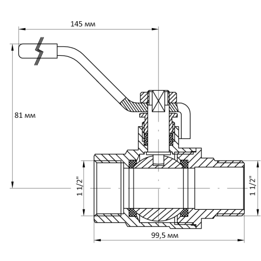 Кран шаровый Koer 1 1/2" ГШР (KR.215) (KR0022) купить в САНН Одесса, изображение 4