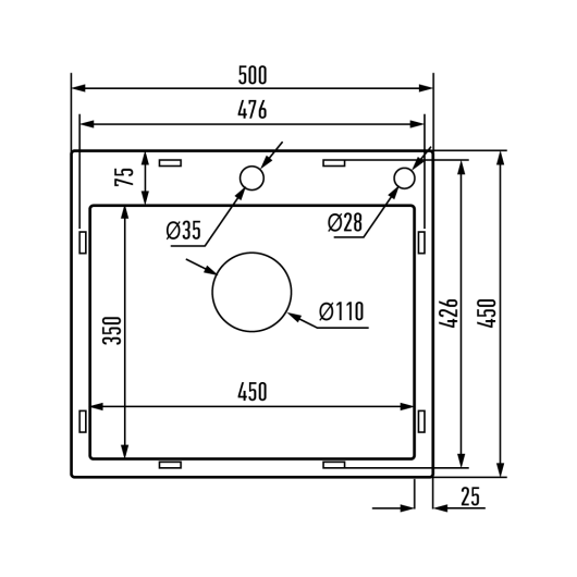 Мойка из нерж. стали MIXXUS MH5045 DECOR GRAPHITE (3.0/0.8) (цвет графит) (MI8310) купить в САНН Одесса, изображение 2