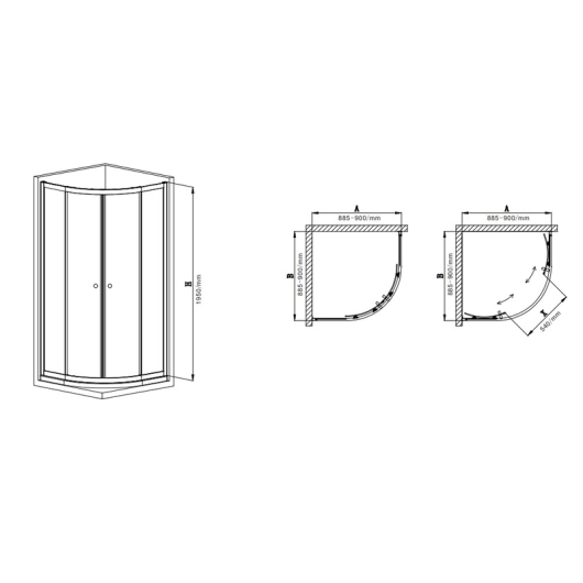 Душевая кабина без поддона MIXXUS PREMIUM DIVERSE SC01-90x90x195-TR CHROME прозрачное стекло 5мм (MI6859) купить в САНН Одесса, изображение 2