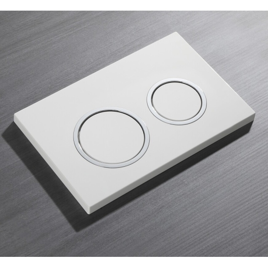 Панель смыва KOER KT-0605-03 220x140x12mm пластиковая, кнопка круглая (цвет белый) (KR5316) купить в САНН Одесса, изображение 2