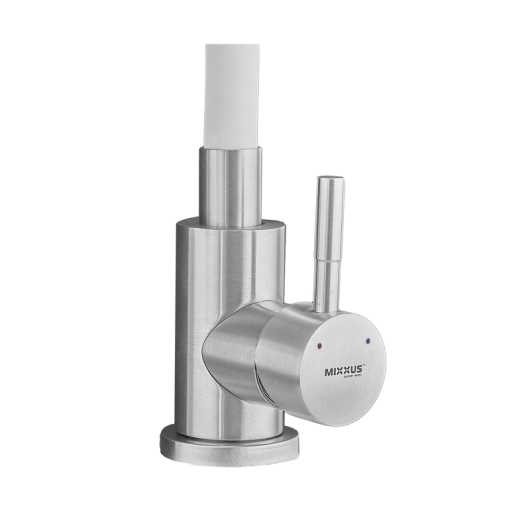 Смеситель для кухни MIXXUS SUS-011-T REFL.WHITE с гибким изливом из нерж. стали SUS304 (Цвет нерж+излив белый) (MI8228) купить в САНН Одесса, изображение 4