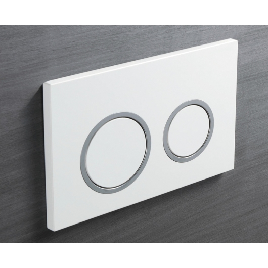 Панель смыва KOER KT-0605-03 220x140x12mm пластиковая, кнопка круглая (цвет белый) (KR5316) купить в САНН Одесса