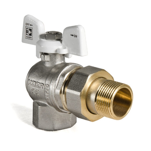 Кран с американкой 3/4" (Koer KR.228.W) угловой белый (KR0100) купить в САНН Одесса