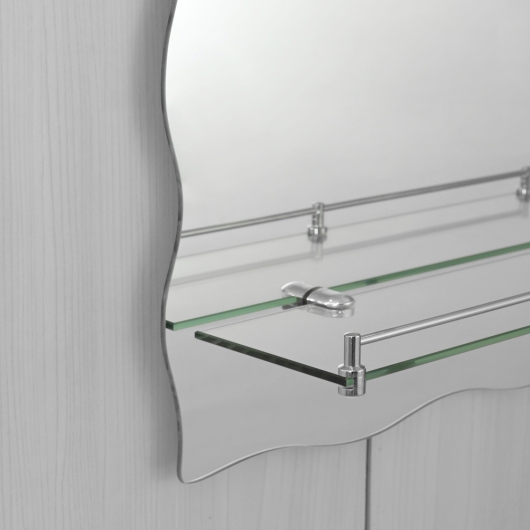 Зеркало настенное ZERIX MIRRA MRZ02-60x85x10 прямоугольное с дугообразным верхом, фигурными боками и полкой (ZX5620) купить в САНН Одесса, изображение 4