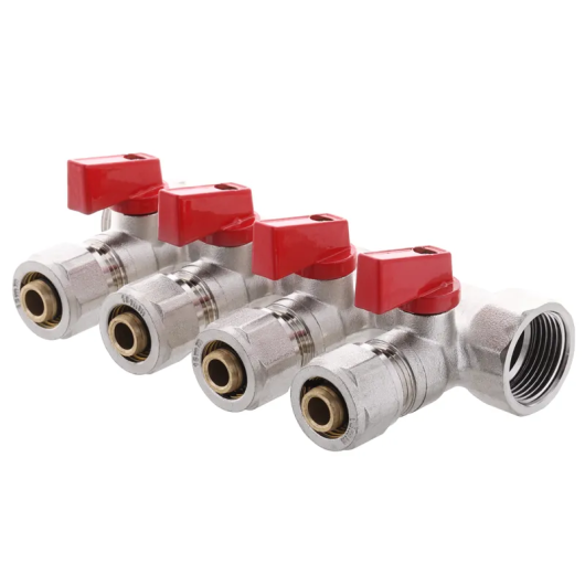 Коллектор с шаровыми кранами и фитингом Koer KR.1125-4 - 3/4”x4 Ways (KR2837) купить в САНН Одесса, изображение 3