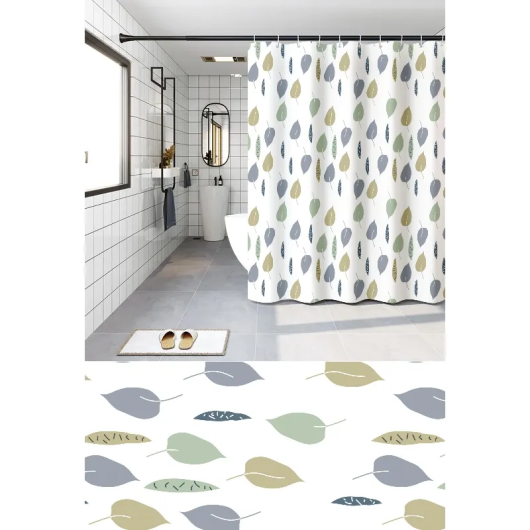 Шторка для ванной ZERIX SCP-008-180x200 из PEVA (полиэтиленвинилацетата) (Узор "Листья") (ZX6081) купить в САНН Одесса, изображение 4