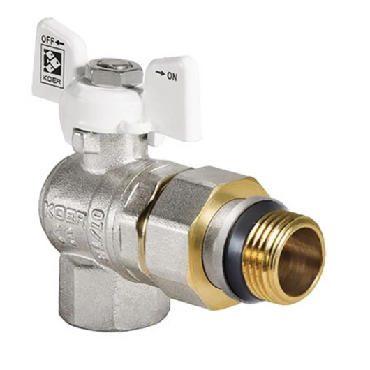 Кран с американкой 3/4" "антипротечка" (Koer KR.228.W-Gi) угловой белый (KR0193) купить в САНН Одесса, изображение 2