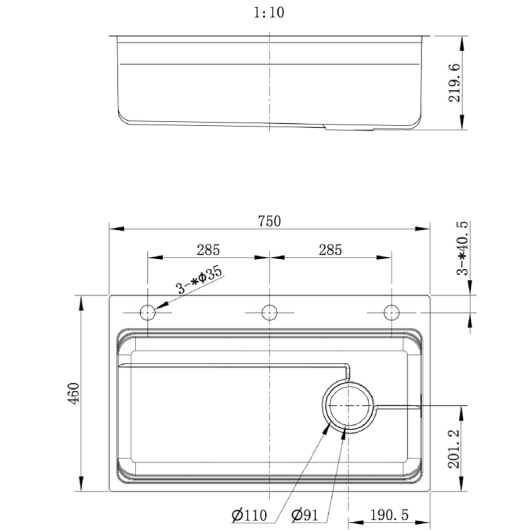 Мойка из нерж. стали MIXXUS MS7546-SET-01 MICRO DECOR GRAPHITE (3.0/0.8) комплект (цвет графит) (MI8390) купить в САНН Одесса, изображение 3
