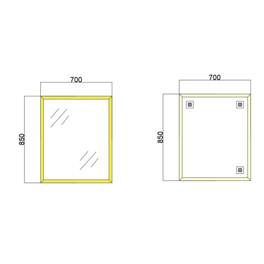 Зеркало настенное ZERIX FONTE MRZ09-60x85-REVERSE GOLD прямоугольное в золотой раме (ZX6211) купить в САНН Одесса, изображение 3