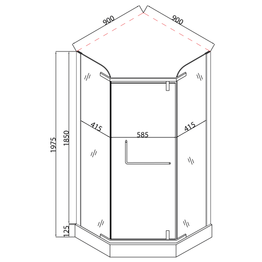 Душевая кабина с низким поддоном MIXXUS LINES SCT01-90x90x198-TR CHROME прозрачное стекло 6мм (MI6913) купить в САНН Одесса