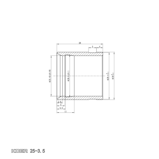 Гильза монтажная надвижная Koer KA.S25 - 25-3.5mm (KR4901) купить в САНН Одесса, изображение 2