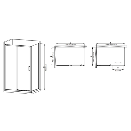 Душевая кабина без поддона MIXXUS PREMIUM DIVERSE SC03-120x80x195-TR CHROME прозрачное стекло 6мм (MI6867) купить в САНН Одесса, изображение 4