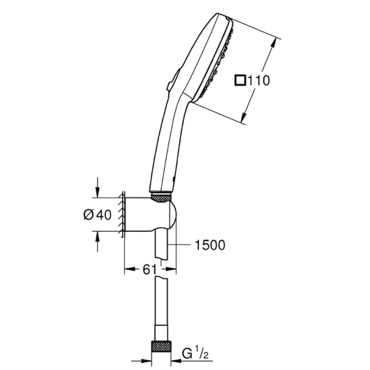 Душевой набор Grohe Tempesta Cube 110 3 режима (27588003) купить в САНН Одесса