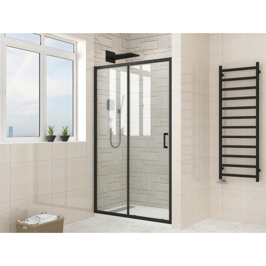 Дверь в нишу раздвижная MIXXUS PREMIUM DIVERSE SD01-140x185-TR BLACK прозрачное стекло 5мм (MI6878) купить в САНН Одесса, изображение 4