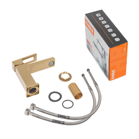 Смеситель для умывальника HAIBA KANT 001 NUT BRUSHED GOLD (Цвет матовое золото) (HB9605) купить в САНН Одесса, изображение 2