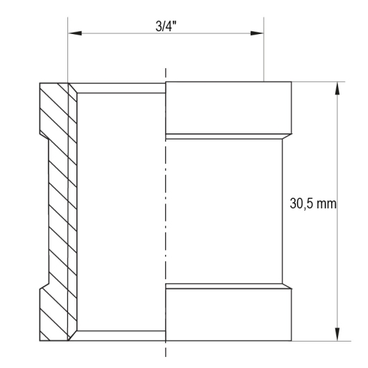 Муфта Koer KF.C08.WN - 3/4" без никеля (MX1492) купить в САНН Одесса, изображение 2