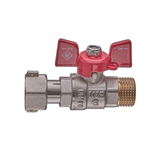 Кран шаровой Nolf classic NFC.821-06-1/2" FM ГШБ с накидной гайкой, ручка "бабочка" красная (NF3153) купить в САНН Одесса, изображение 4