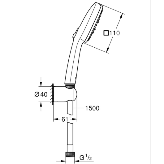 Душевой набор Grohe Tempesta Cube 110, 3 режима (Rain, Jet, Massage) (275882433) купить в САНН Одесса, изображение 3