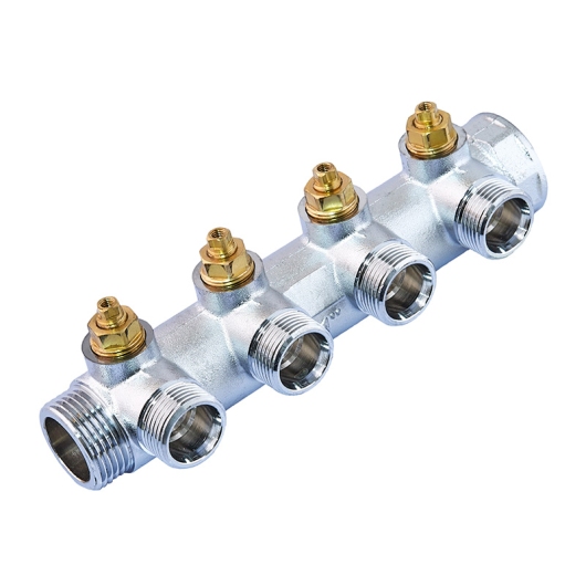 Коллектор теплого пола с адаптером Koer KR.1127-4 - 1"x4 - 3/4 Ways (евроконус-плоскость) (KR4948) купить в САНН Одесса