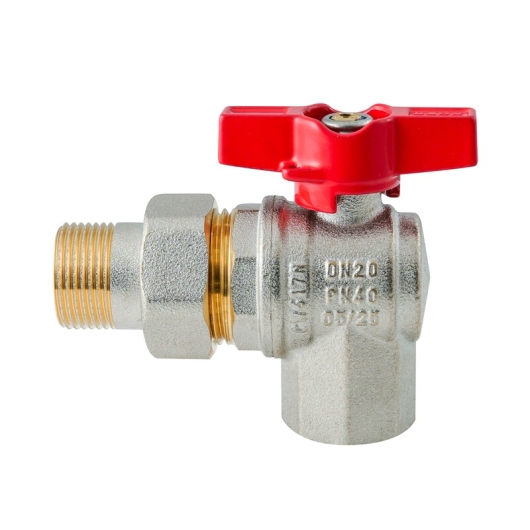 Кран с американкой угловой KOER EXTREME KE.228-20 - 3/4" ручка "бабочка" красная (KR5764) купить в САНН Одесса, изображение 3