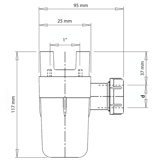 Сифон для группы безопасности Roho R2200-100 - 25x32 (универсальный) (RO0161) купить в САНН Одесса