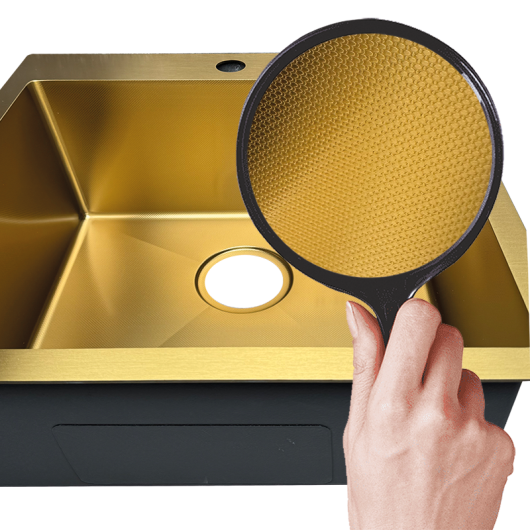 Мойка из нерж. стали MIXXUS MH5050 MICRO DECOR BRUSHED GOLD (3.0/0.8) (Цвет матовое золото) (MI8214) купить в САНН Одесса, изображение 2