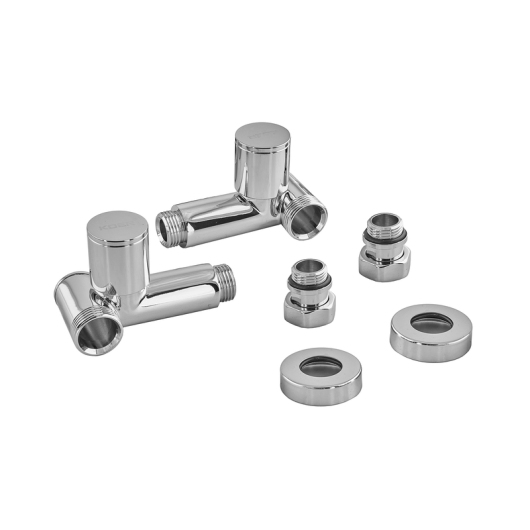 Комплект кранов для полотенцесушителя угловой M1/2''xM1/2'' под ТЭН хромированный KOER KR.SET.551 (KR5841) купить в САНН Одесса, изображение 3