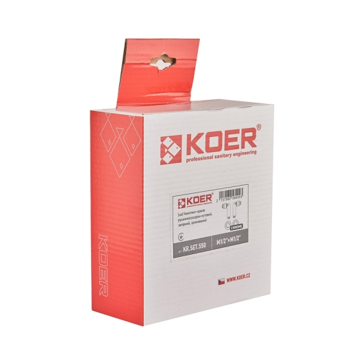 Комплект кранов для полотенцесушителя угловой M1/2''xM1/2'' запорный хромированный KOER KR.SET.550 (KR5840) купить в САНН Одесса, изображение 2