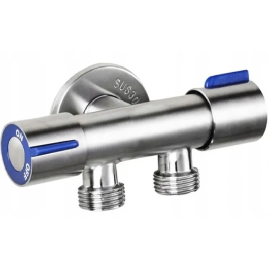 Кран для подключения сантехприборов MIXXUS VAL-11-1/2x1/2x1/2 из нерж. стали SUS304 (Цвет синий) (MI6811) купить в САНН Одесса