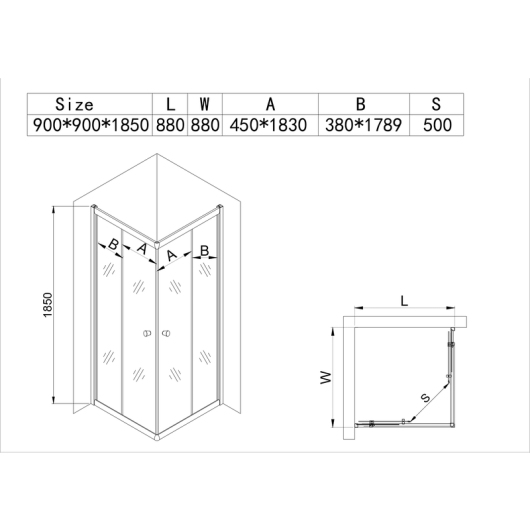 Душевая кабина без поддона MIXXUS CUBIC SC01-90x90x185-TR CHROME прозрачное стекло 4мм NEW (MI8366) купить в САНН Одесса, изображение 2