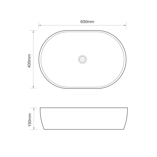 Раковина накладная MIXXUS PREMIUM ELLIPSE-0105 MARBLE-BLACK 600х400х150mm (MP6565) купить в САНН Одесса