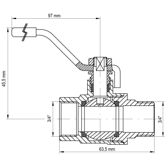 Кран шаровый Koer 3/4" ГШР (KR.215) (KR0044) купить в САНН Одесса, изображение 2