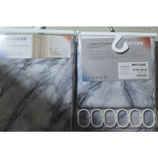 Шторка для ванной MIXXUS SCT-009-180x180 из полиэстера (узор "Мрамор") (AC3579) купить в САНН Одесса