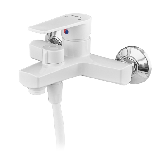 Смеситель для ванны PLAMIX OSCAR-009 EURO SET WHITE (со шлангом, лейкой и кронштейном) (Цвет белый) (PM0699) купить в САНН Одесса