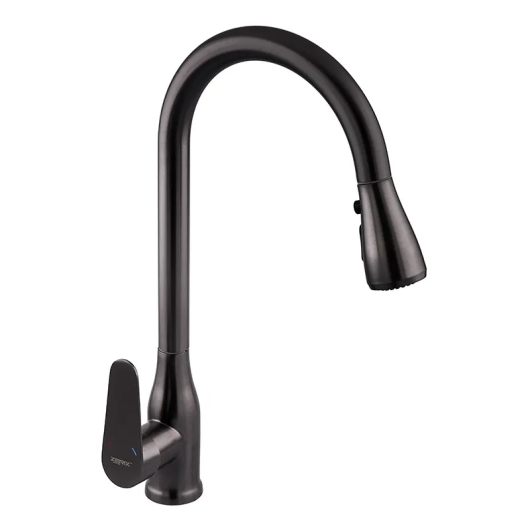 Смеситель для кухни с выдвижной лейкой Zerix PUL-014 Graphite из нерж. ст. SUS304 (цвет графит) (ZX5036) купить в САНН Одесса, изображение 4