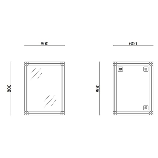 Зеркало настенное ZERIX FONTE MRZ10-60x80-REVERSE прямоугольное с декором (ZX5640) купить в САНН Одесса, изображение 2